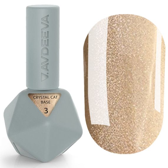 База для ногтей Victoria Avdeeva Crystal Cat Base 03 (золотой с эффектом кошачьего глаза) 12 мл HEMA & TPO FREE | Зображення 3