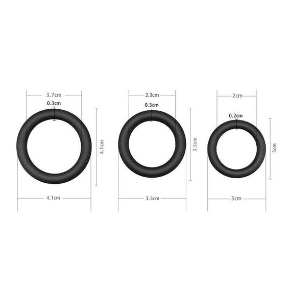 Набор эрекционных колец (3 шт) - Гладкое | Зображення 1