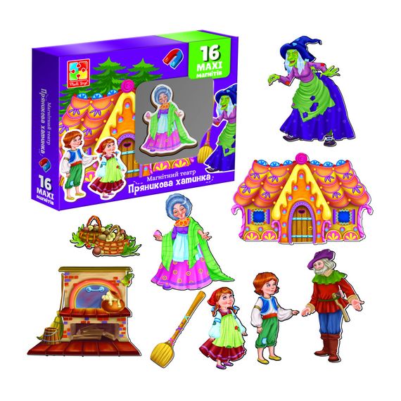 Настольная игра магнитный театр "Пряничный домик" Vladi Toys VT3206-54 Укр | Зображення 1