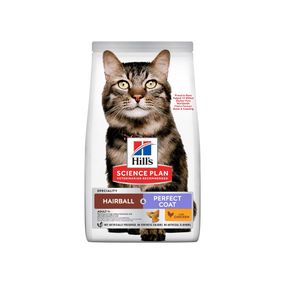 Hill's Science Plan Hairball & Perfect Coat сухой корм с курицей для вывода шерсти у котов 1.5 кг