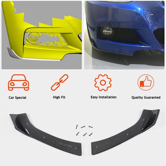 Накладки на передній бампер Flap (для F30 M-Sport, Карбон) для BMW 3 серія F-30/31/34 2012-2019 рр | Зображення 1