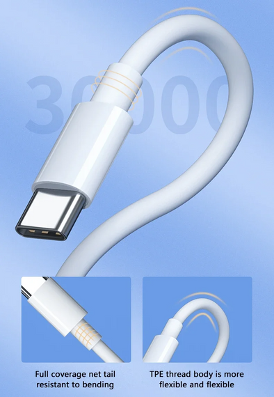 USB Type-C кабель 2.4A швидке заряджання, нейлоновий 1 метр | Зображення 4