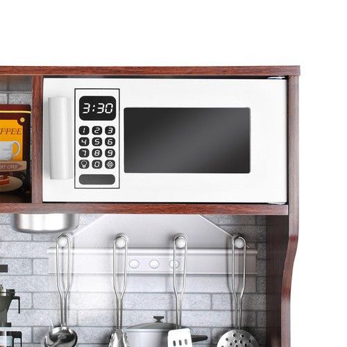 Детская деревянная кухня Kruzzel 22114 с посудой и светом, коричневая | Зображення 6