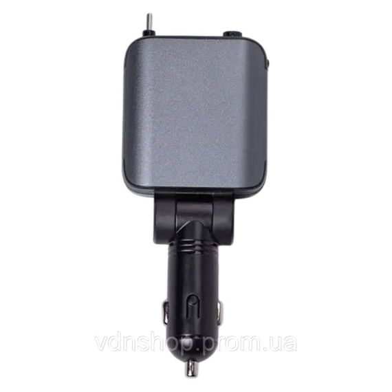 Автомобільний зарядний пристрій LED-проекція, зі швидкою зарядкою та висувним кабелем Type-C HP-E1 | Зображення 1