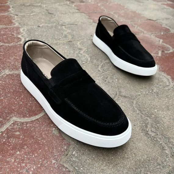 Сучасні чоловічі лофери замшеві на білій підошві 45 розмір | Зображення 4