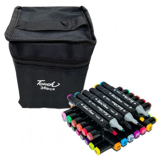 Профессиональные маркеры для творчества, Хорошие маркеры для скетчей, Фломастеры в сумочке ZC-36 | Зображення 6