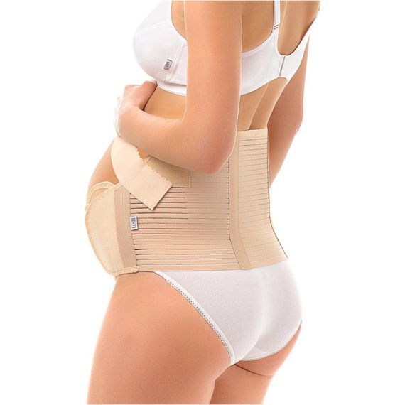 Бандаж для беременных на липучках, L, Бежевый / Дородовой и послеродовой пояс / Эластичный бандажный пояс для | Зображення 6