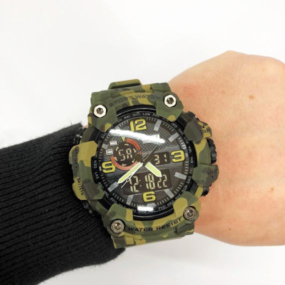 Часы наручные мужские SKMEI 1520CMGN CAMO GREEN, часы военные мужские, для военнослужащих. Цвет: камуфляж | Зображення 1
