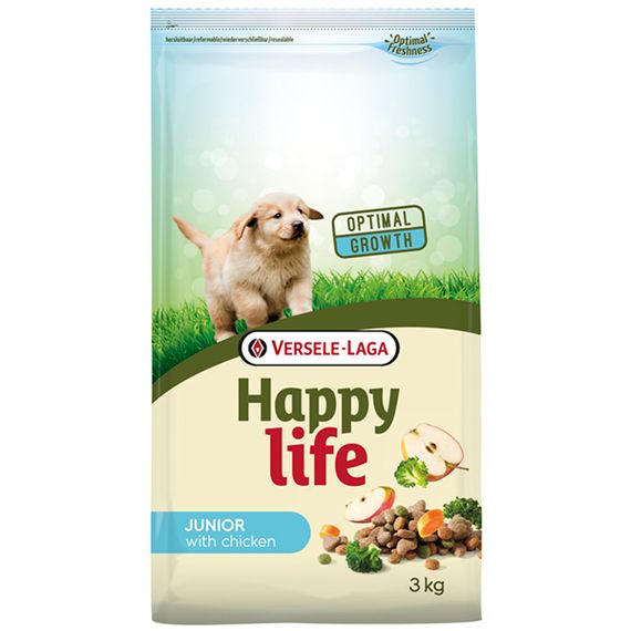 Сухий корм для цуценят з куркою Happy Life Junior with Chicken 3 кг