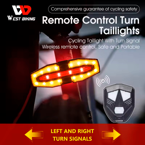 Задній габаритний велоліхтар з поворотами LY-5510, дистанційний пульт, ЗП Type-C, CR2032 | Зображення 3