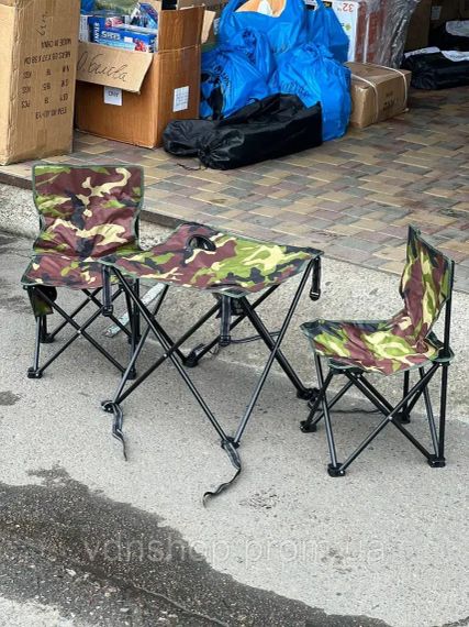 Набір для пікніка стіл та стільці 2шт у сумці / Туристичний столик зі стільцями / Складаний стіл та стільці | Зображення 4