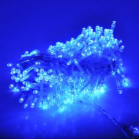 Гирлянды 120LED (Штора) Blue,8 режимов,3х0.3 метра,прозрачная изоляция,BOX