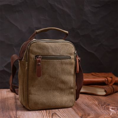 Сумка Vintage Из текстиля Оливковая (22219) | Зображення 3