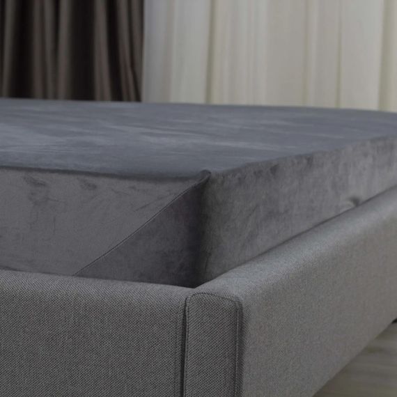 Простынь-чехол на резинке двуспальная ТЕП Velour 2-04824_34145 180х200 см серая | Зображення 3