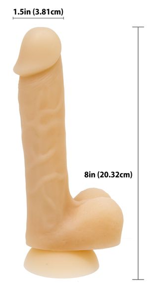 Фалоімітатор із пам’яттю форми, на присосці ADDICTION — DAVID 8″ Silicone Dong, віброкуля в подаруно | Зображення 1