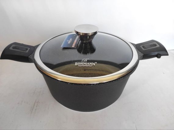Каструля Bohmann BH-1730-28CR, 6.5 л, 28 см, алюмінієва з кришкою та антипригарним покриттям