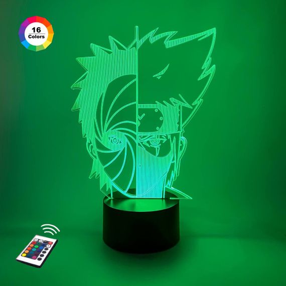 3D світильник нічник з пультом "Учіха Обіто і Какаши Хатаке" 3DTOYSLAMP