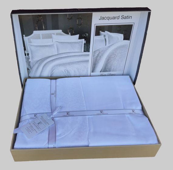 Постельное белье First Choice Jacquard Satin 200х220 см Misra White | Зображення 1