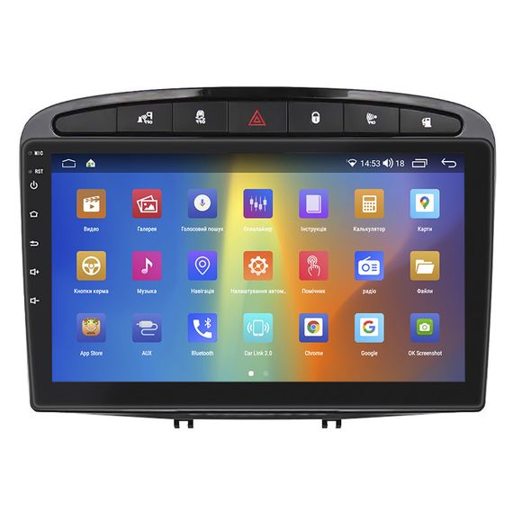 Штатная магнитола 9" Lesko для Peugeot 308 I 2007-2011 2/32Gb Black/CarPlay 4G Wi-Fi GPS Prime IPS 8 ядер Пежо | Зображення 1