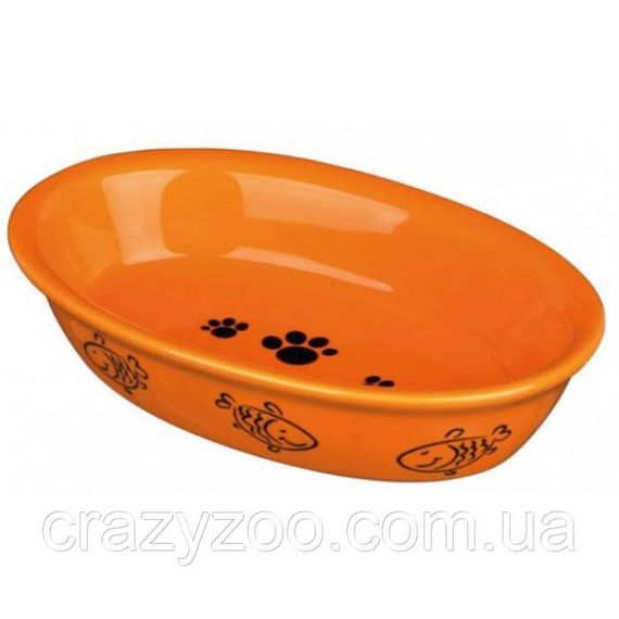 Миска для котів Trixie Ceramic Bowl керамічна помаранчева рибка 10x15 см 200 мл TX-24495