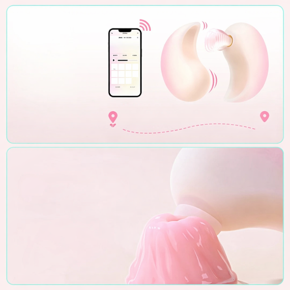 Набір 2в1 Zemalia Bao Yue +APP з вібро і вакуумним стимулятором, градієнтний рожевий Sex Aura | Зображення 6