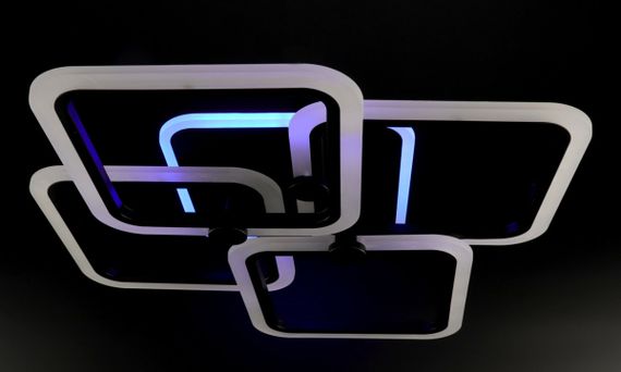 Люстра світлодіодна стельова LED світильник для квартири на стелю лед з пультом 25756 Чорний 10х56х65 см. | Зображення 7