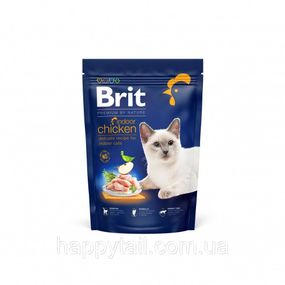 Корм сухой Brit Premium Cat by Nature Indoor для взрослых домашних кошек с курицей 800 г