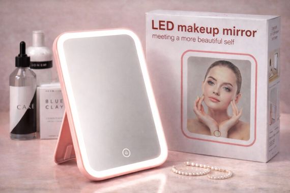 Сенсорне дзеркало з підсвічуванням на акумуляторі для макіяжу Led makeap mirro | Зображення 2