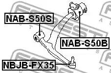 Сайлентблок важеля INFINITI FX, FEBEST (NABS50S) | Зображення 1