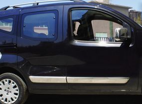 Молдинг дверний (4 шт, нерж.) OmsaLine - Італійська нержавійка для Fiat Fiorino/Qubo 2008-2024 рр