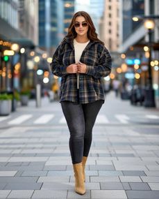 Женская рубашка с капюшоном из байки Sofia Н-304