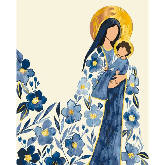 Картина по номерам "Богородица" 16527-AC с металлизированными красками 40х50 см