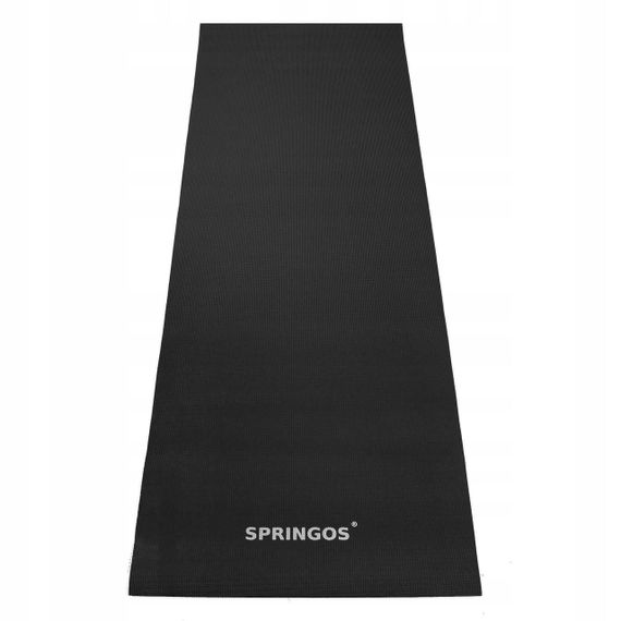 Килимок (мат) для йоги та фітнесу Springos PVC 4 мм YG0034 Black | Зображення 2