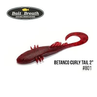 Силіконова приманка, Їстівний силікон Bait Breath BeTanCo Curly Tail 2" (8 шт.) (S801 Red／Seed)