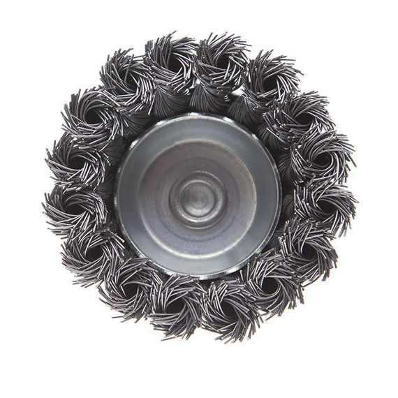 Щітка чашкова 75 мм для дриля, 1/4" (пучки крученого дроту) INTERTOOL BT-3075 | Зображення 1