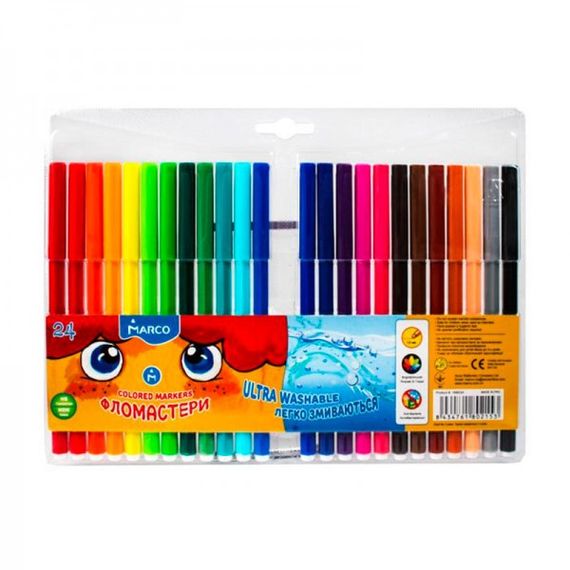 Набір фломастерів Marco Super Washable 1690-24 24 кольору