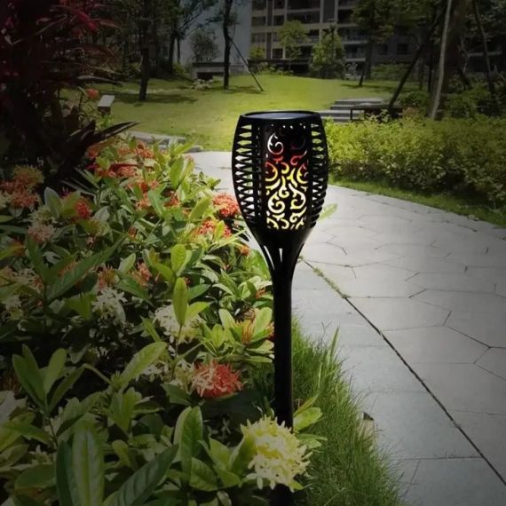 Водонепроницаемый фонарь 80 см с эффектом пламени Solar flame led light sensor activated | Зображення 5