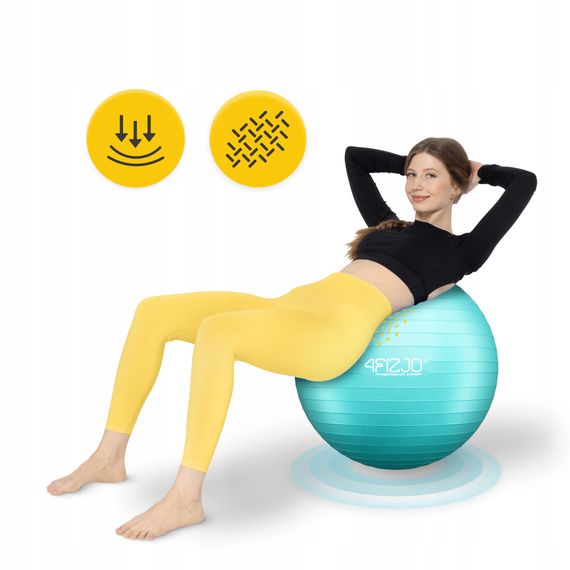М'яч для фітнесу (фітбол) 4FIZJO 65 см Anti-Burst Mint (P-5905973404761) | Зображення 6