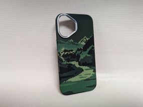 Чехол для iPhone 16 / Айфон 16, LUXO Life Carbon, ультратонкий, MagSafe, зеленый