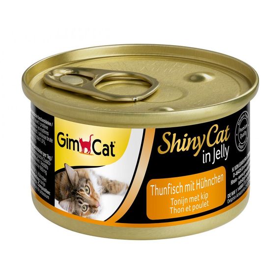 Корм вологий GimCat Shiny Cat для котів з тунцем та куркою в желе 70 г | Зображення 1