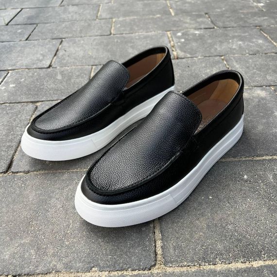 Черные кожаные мужские лоферы 42 размер