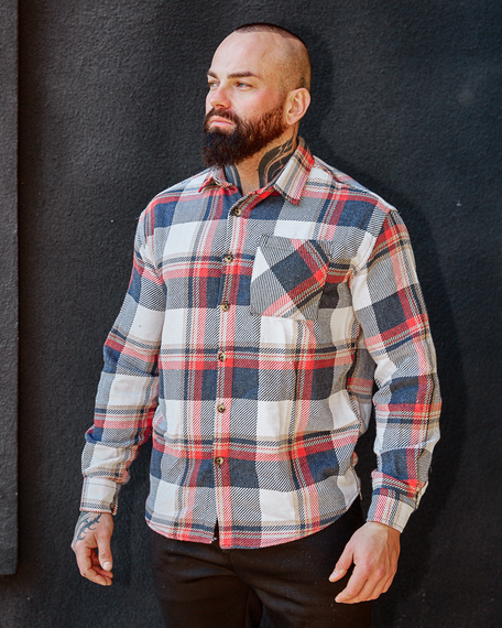 Теплая рубашка Рио бело-темносиний S XL | Зображення 4