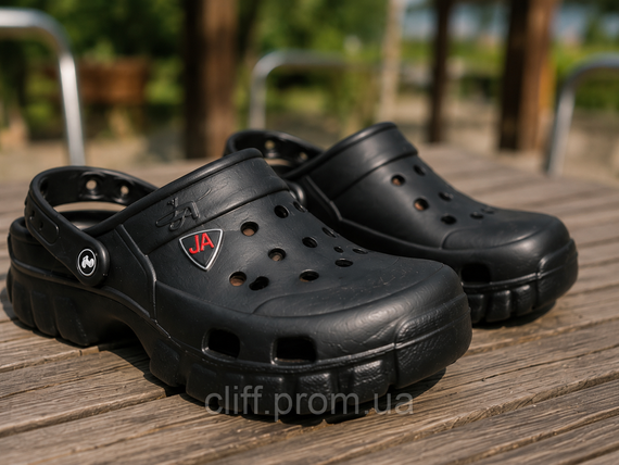 Чоловічі крокси Jose Amorales.  Чорні | Зображення 9