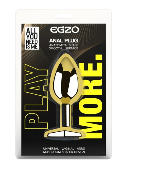 Анальна пробка із кристалом EGZO - Gold Round Plug Rainbow size S Sex Aura | Зображення 4