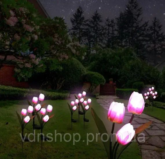 Садовый светильник на солнечной батарее Цветок Тюльпан LED 1шт | Зображення 1