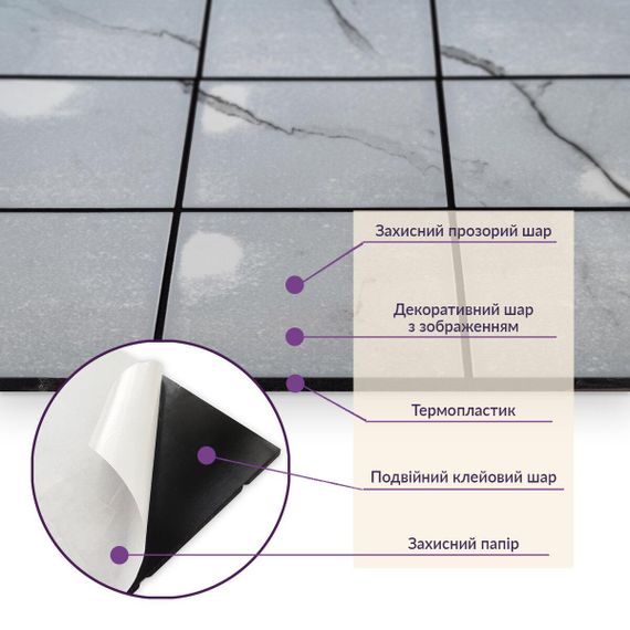 Самоклеюча PET мозаїка 30*30CM*4MM (D) SW-00001659 | Зображення 4