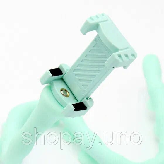 Гнучкий тримач для телефону з універсальними присосками Cute Worm Lazy Holder. Колір блакитний RU-92