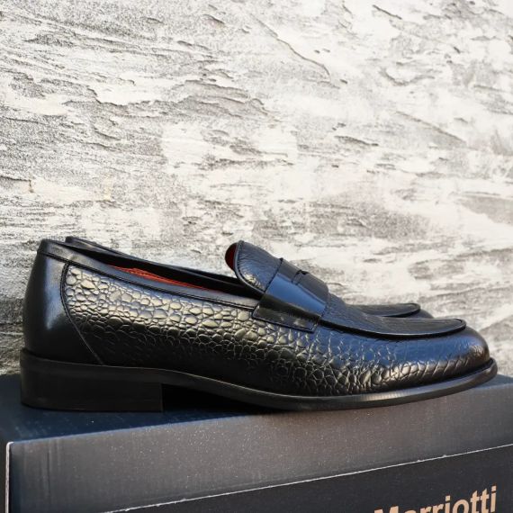 Мужские туфли Лоферы с принтом из натуральной кожи 42 размер | Зображення 3