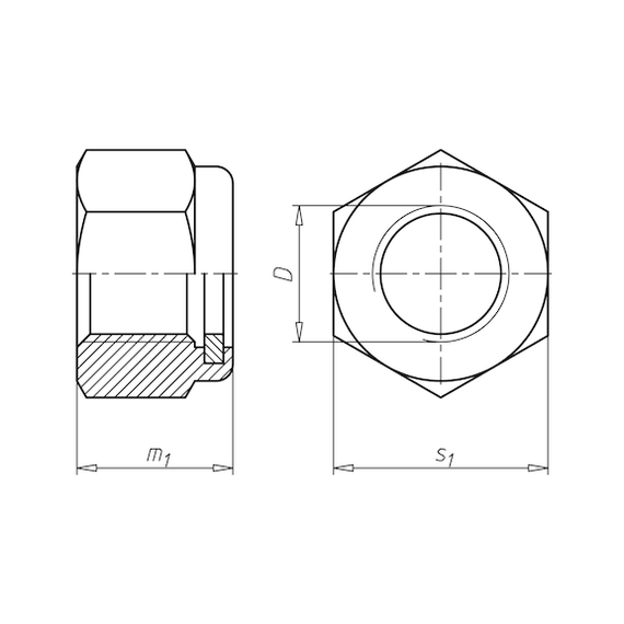 Гайка шестигранна самостопорна DIN985 - A2/50 - SW8, M5 | Зображення 1