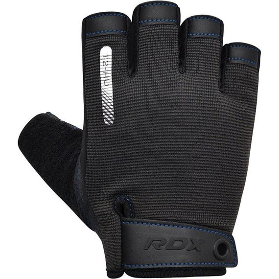 Рукавички для фітнесу RDX T2 Half Blue M | Зображення 1